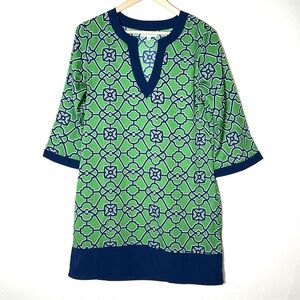 Buckhead Betties green and blue shift dress swimsuit cover-up size medium M B187